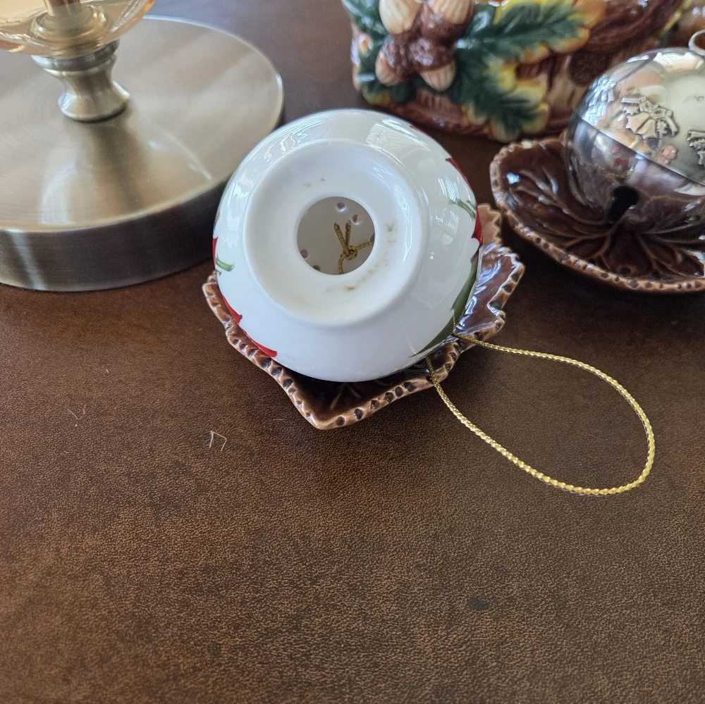 Porcelain Pomander With Christmas Flowers